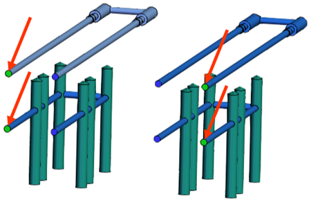 Cooling channels with arrows pointing to the outlet surfaces.