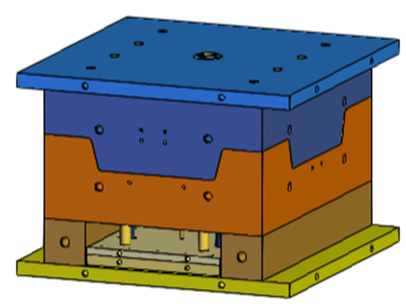 A mold with perforated cooling channels.